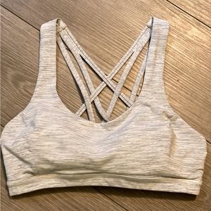 LULULEMON FREE TO BE- WILD SPORTS BRA. GREY MERLED. Size 6/8